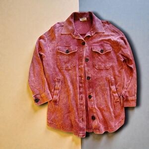 Zenana Outfitters Red Tie-Dye Jacket